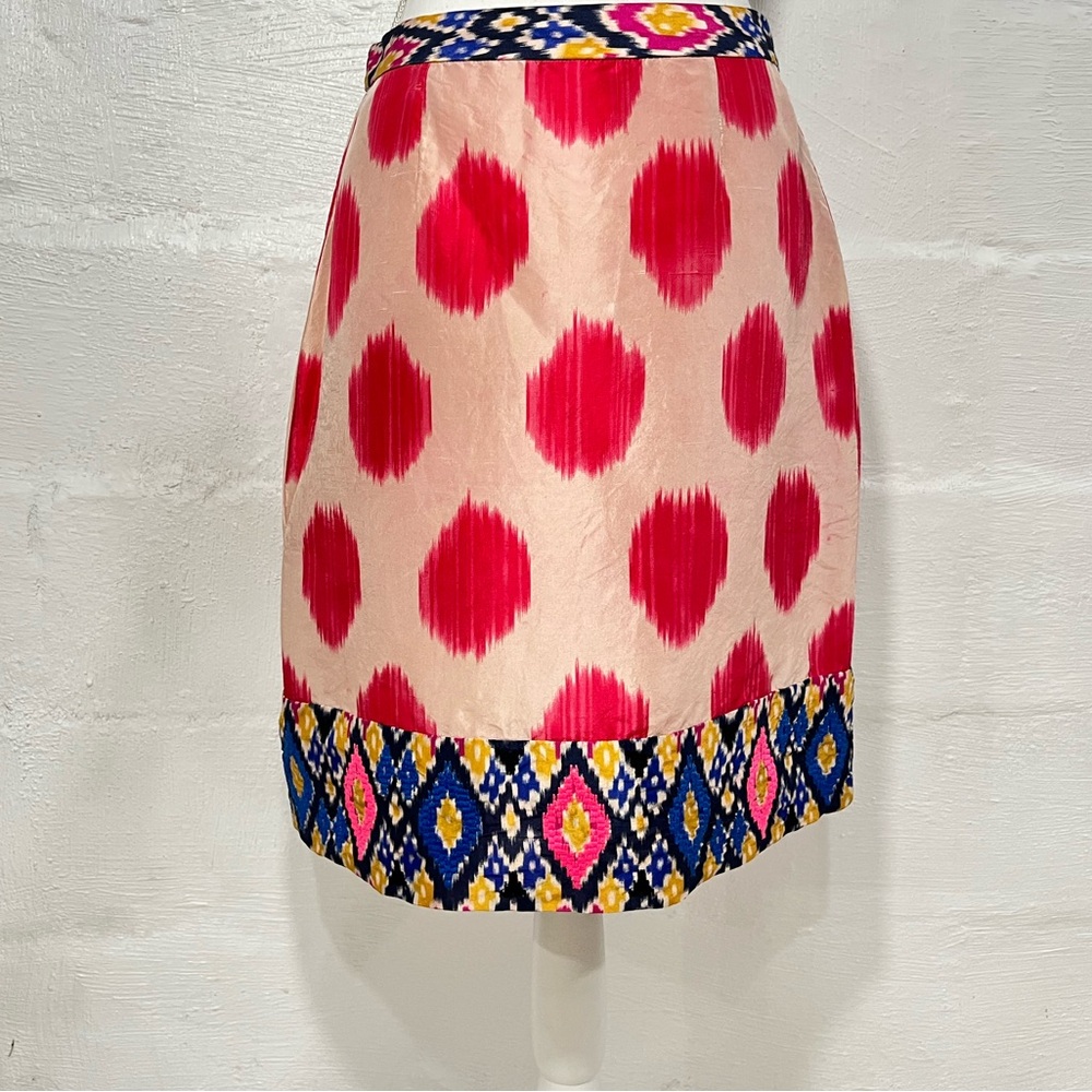 MAUVE WATERCOLOR PENCIL SILK SKIRT - Picture 2 of 16